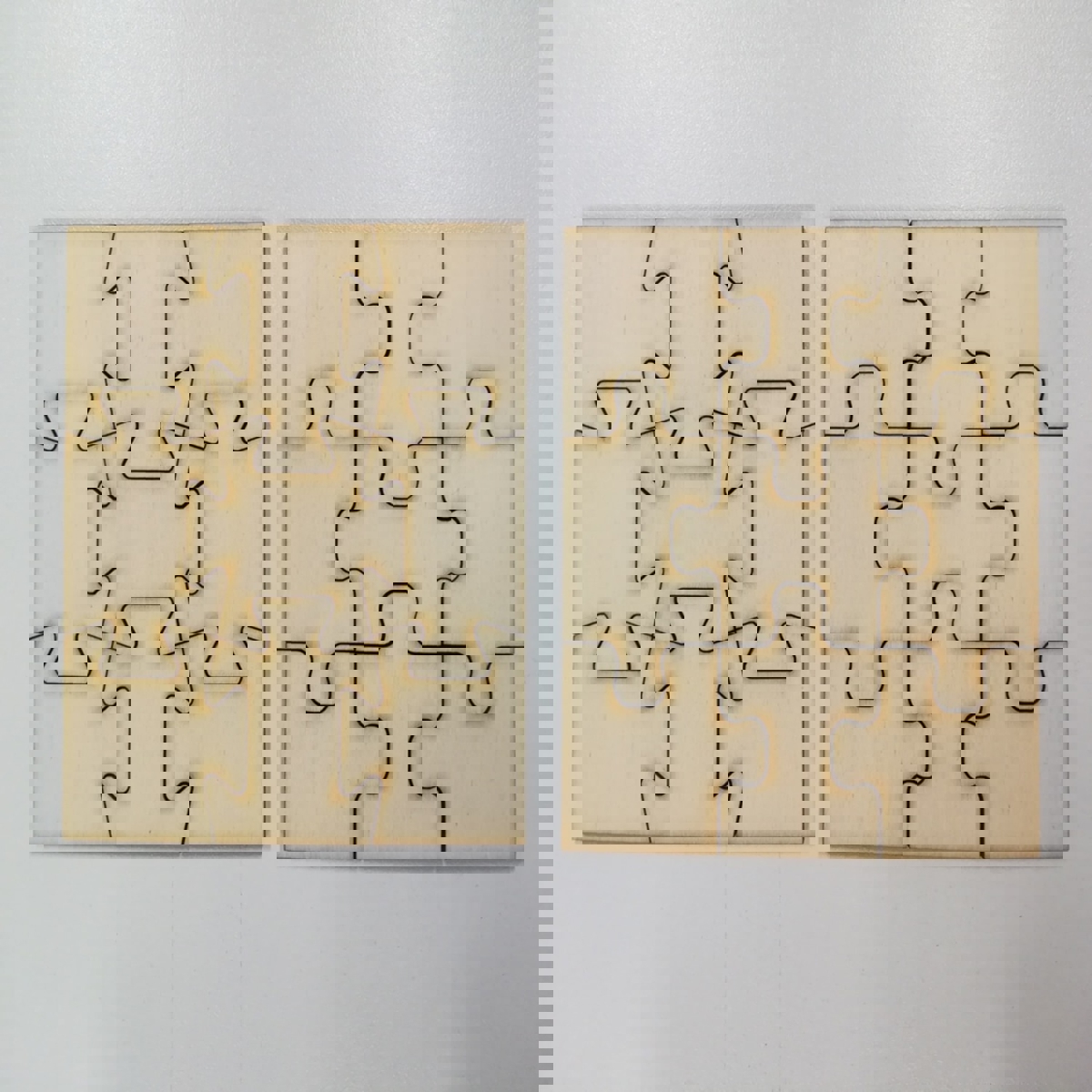 طرح‌های پازل با مناسب برای استفاده در دستگاه های cnc چوب و cnc لیزر - laser cut jigsaw puzzle patterns dxf file