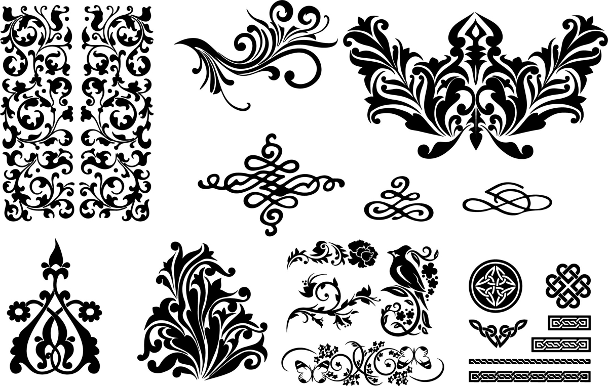 طرح نقش‌های چرخشی نامرئی مناسب برای استفاده در دستگاه های cnc چوب و cnc لیزر - seamless swirl patterns eps file
