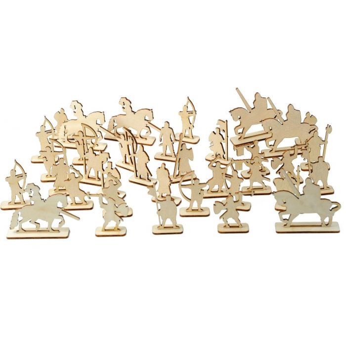 طرح آدمک های اسباب بازی سرباز ارتشی مناسب برای استفاده در دستگاه های cnc چوب و cnc لیزر - laser cut army toy soldiers miniature figures cdr file