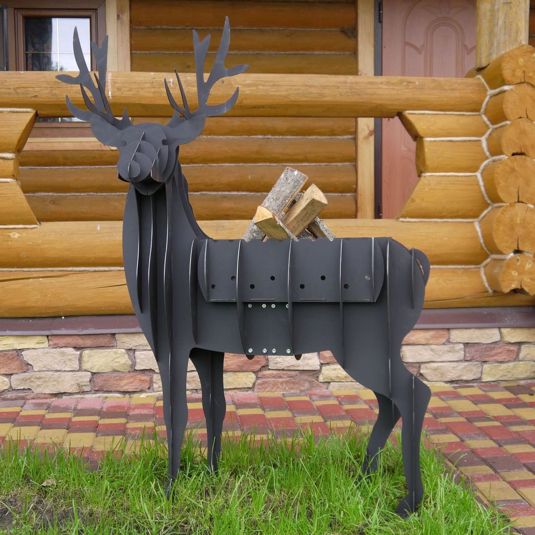 طرح کباب پز گوزن مناسب برای استفاده در دستگاه های cnc چوب و cnc لیزر - laser cut deer bbq grill cdr file