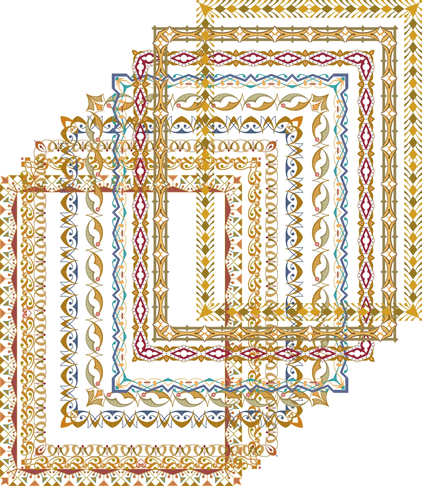 طرح فایل وکتور قاب طلایی براق مناسب برای استفاده در دستگاه های cnc چوب و cnc لیزر - gold frame shiny vectors cdr file