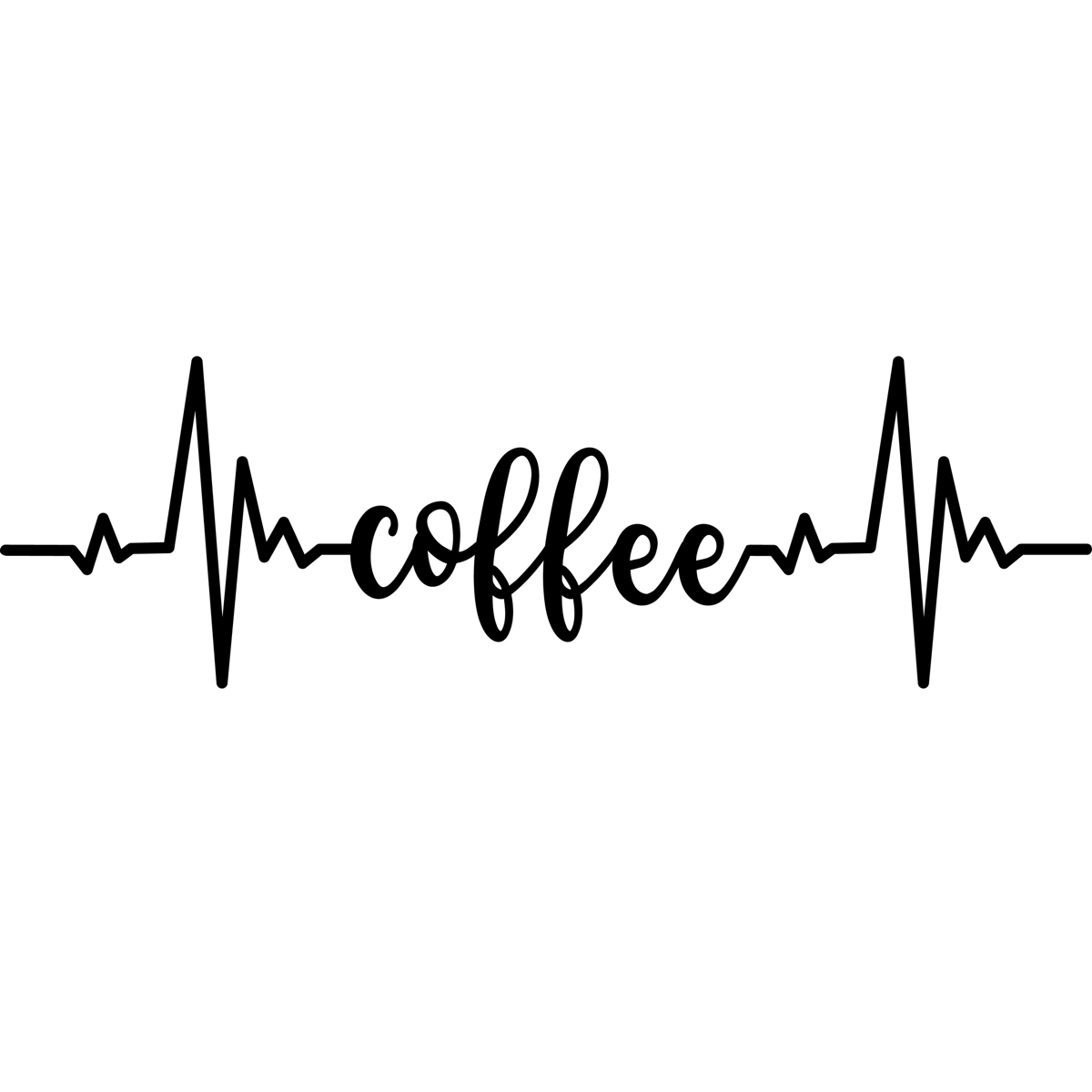 طرح قلب قهوه مناسب برای استفاده در دستگاه های cnc چوب و cnc لیزر - laser cut engraved coffee heartbeat wall art dxf file