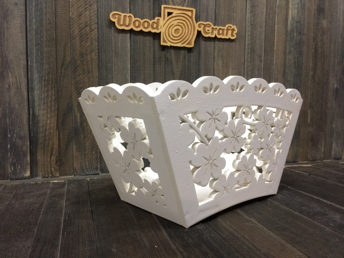 طرح جا گلدانی مناسب برای استفاده در دستگاه های cnc چوب و cnc لیزر - laser cut flowerpot plant holder cdr file