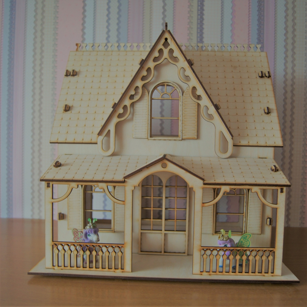 طرح مدل خانه چوبی مناسب برای استفاده در دستگاه های cnc چوب و cnc لیزر - laser cut wooden model house cdr file