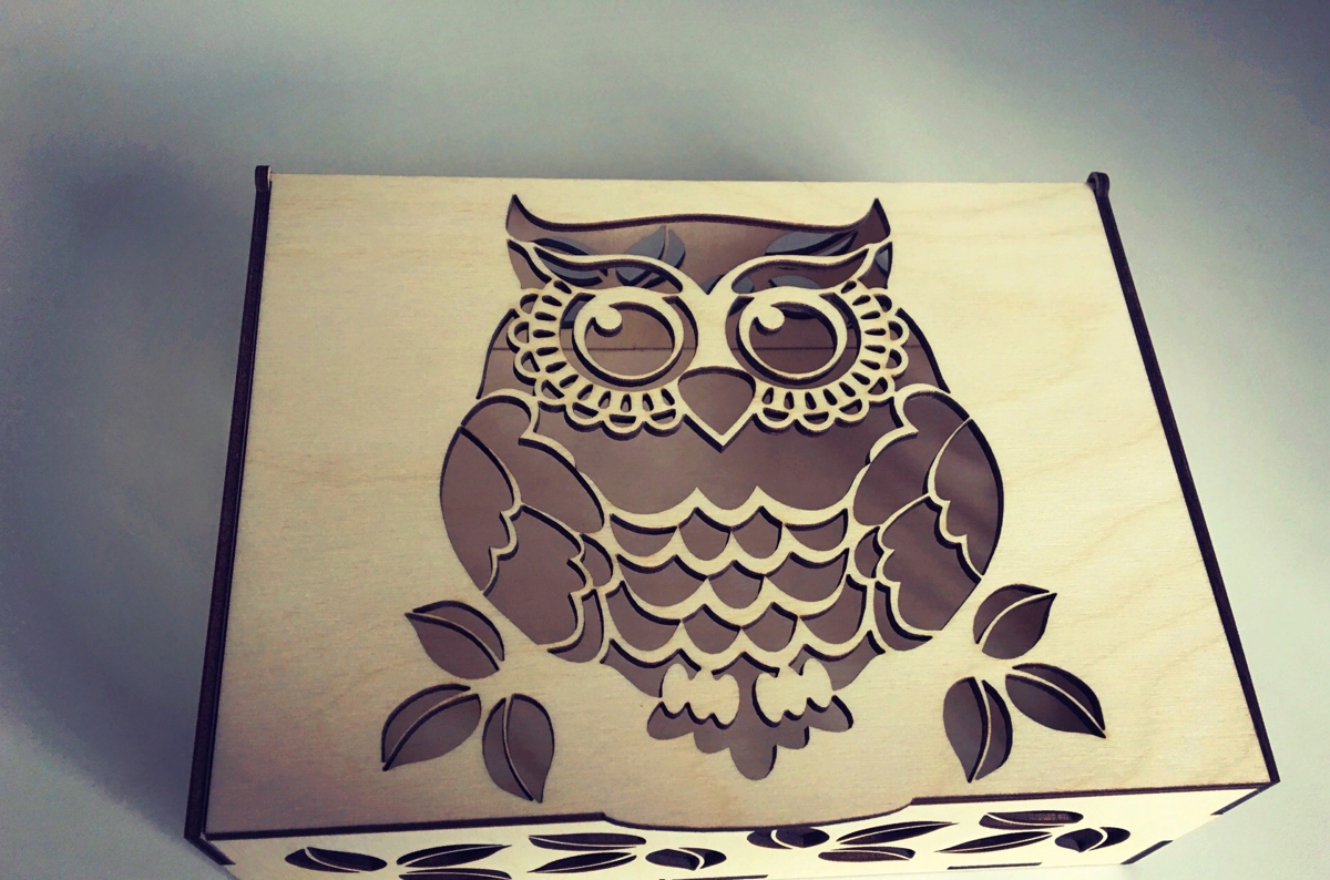 طرح جعبه با درب، مناسب برای استفاده در دستگاه های cnc چوب و cnc لیزر - laser cut box with lid template cdr file
