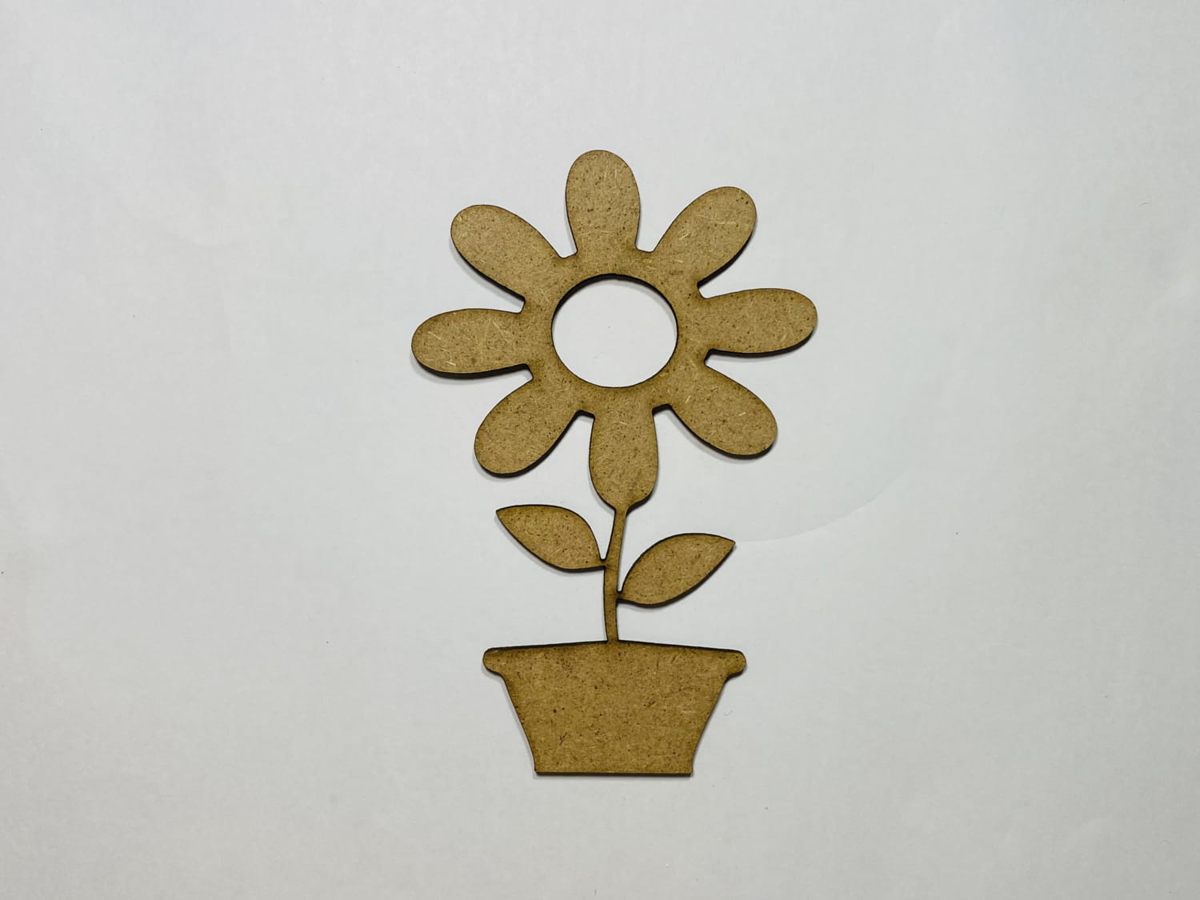 طرح گلدان چوبی طرح گل آفتابگردان مناسب برای استفاده در دستگاه های cnc چوب و cnc لیزر - laser cut sunflower pot shape wood craft cutout cdr file