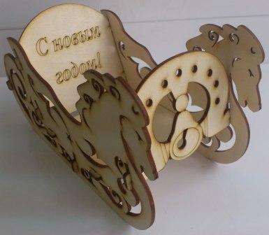 طرح سورتمه بابانوئل مناسب برای استفاده در دستگاه های cnc چوب و cnc لیزر - laser cut santa sleigh template cdr file