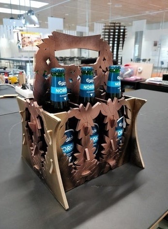 طرح قوطی نوشابه مناسب برای استفاده در دستگاه های cnc چوب و cnc لیزر - laser cut beer caddy cdr file