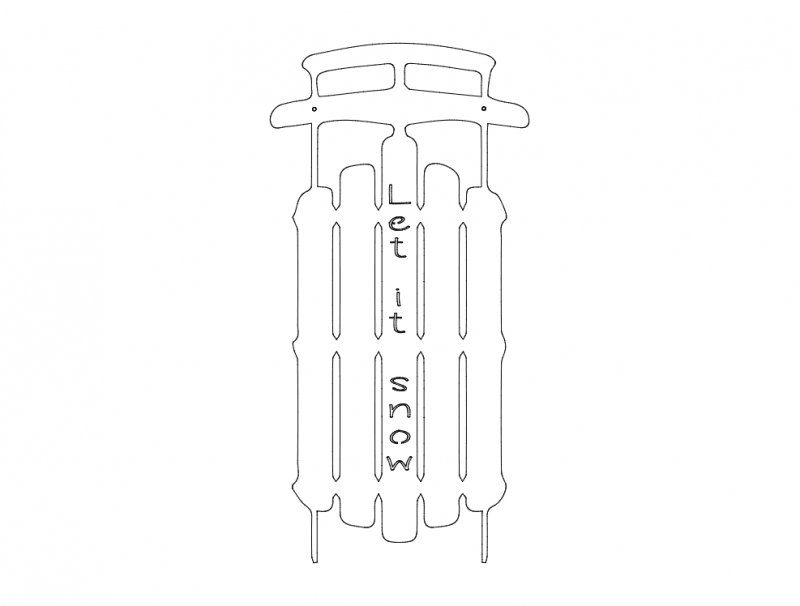 طرح سورتمه طرح بگذار برف ببارد مناسب برای استفاده در دستگاه های cnc چوب و cnc لیزر - let it snow sled dxf file