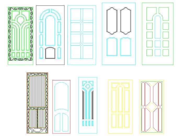 طرح درب های پنلی مناسب برای استفاده در دستگاه های cnc چوب و cnc لیزر - panel doors design cdr file