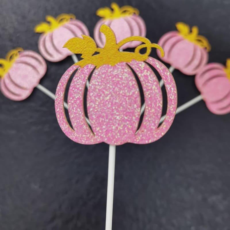 طرح رویه کاپ کیک کدو حلوایی مناسب برای استفاده در دستگاه های cnc چوب و cnc لیزر - laser cut pumpkin cupcake topper