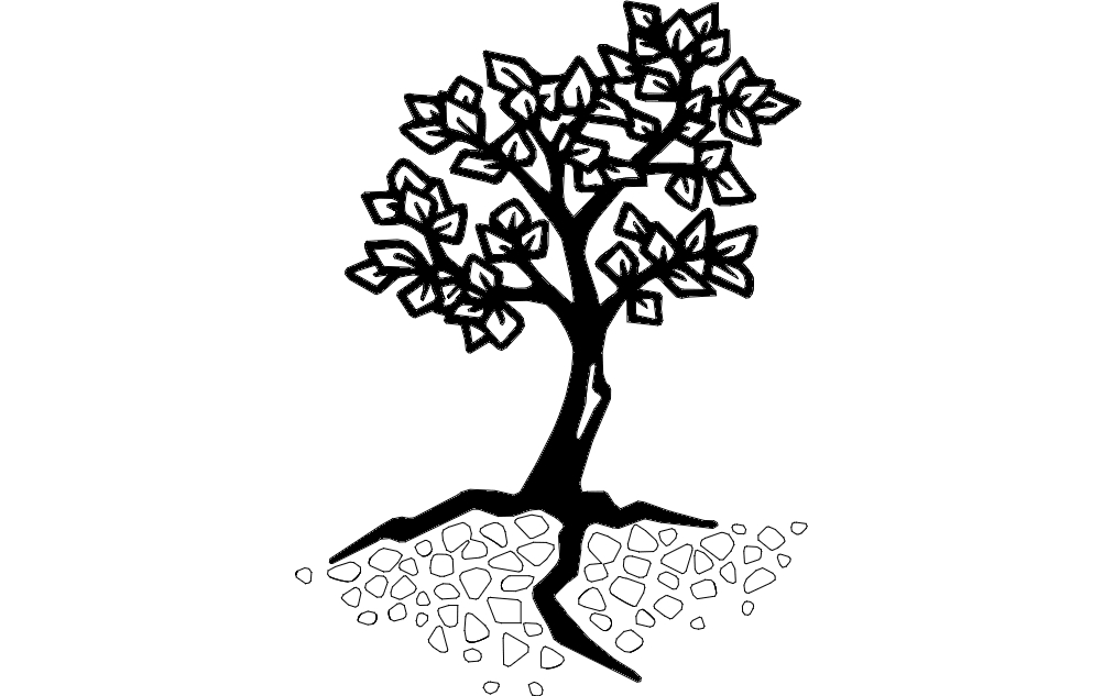 طرح وکتور طرح درخت سایه نما مناسب برای استفاده در دستگاه های cnc چوب و cnc لیزر - tree silhouette vector dxf file