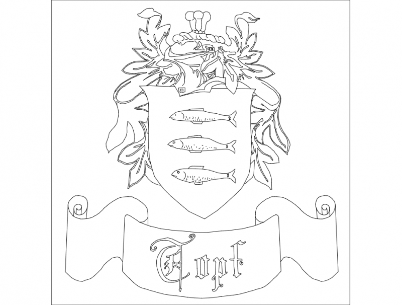طرح نشان خانوادگی مناسب برای استفاده در دستگاه های cnc چوب و cnc لیزر - family crest dxf file