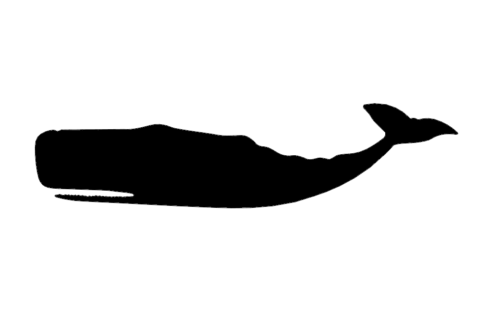 طرح سیلوئت نهنگ عنبر مناسب برای استفاده در دستگاه های cnc چوب و cnc لیزر - sperm whale silhouette dxf file
