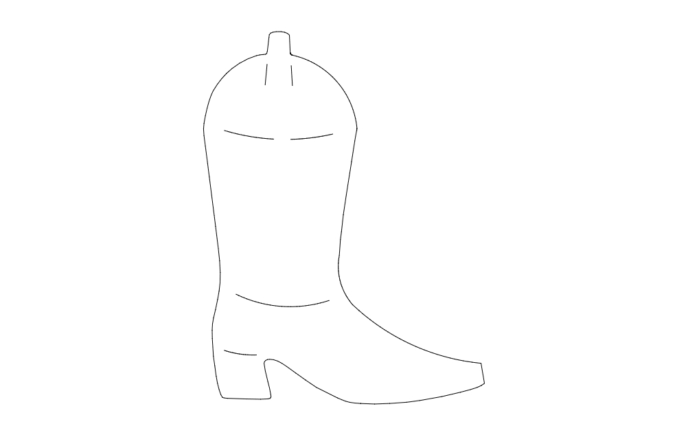 طرح چکمه کابویی مناسب برای استفاده در دستگاه های cnc چوب و cnc لیزر - cowboy boots dxf file