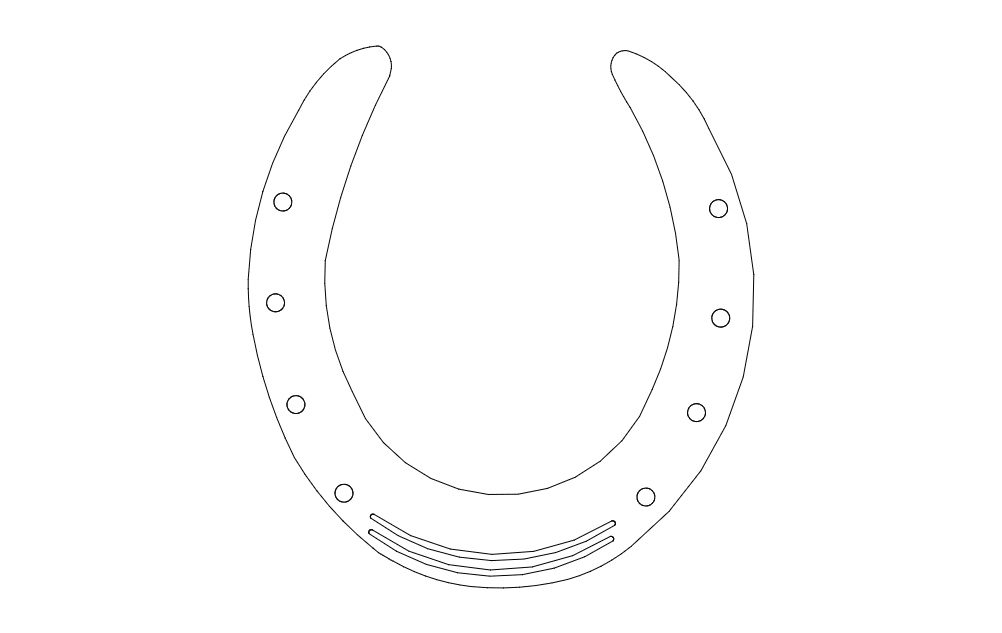 طرح نعل اسب مناسب برای استفاده در دستگاه های cnc چوب و cnc لیزر - horse shoe dxf file