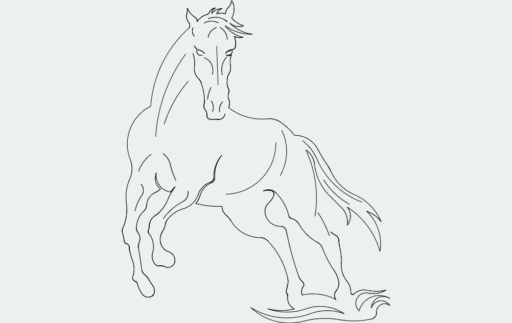 طرح اسب مناسب برای استفاده در دستگاه های cnc چوب و cnc لیزر - horse dxf file