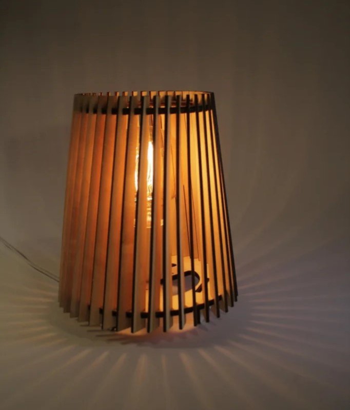 طرح لامپ چوبی مناسب برای استفاده در دستگاه های cnc چوب و cnc لیزر - laser cut wooden lamp svg file