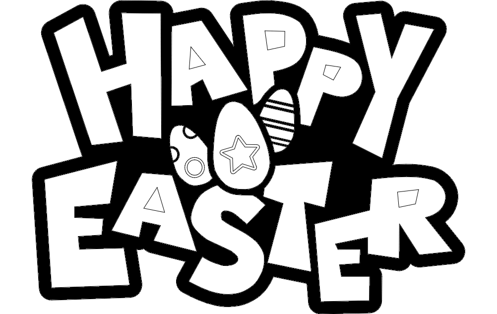 طرح علامت عید پاک مبارک مناسب برای استفاده در دستگاه های cnc چوب و cnc لیزر - happy easter sign dxf file