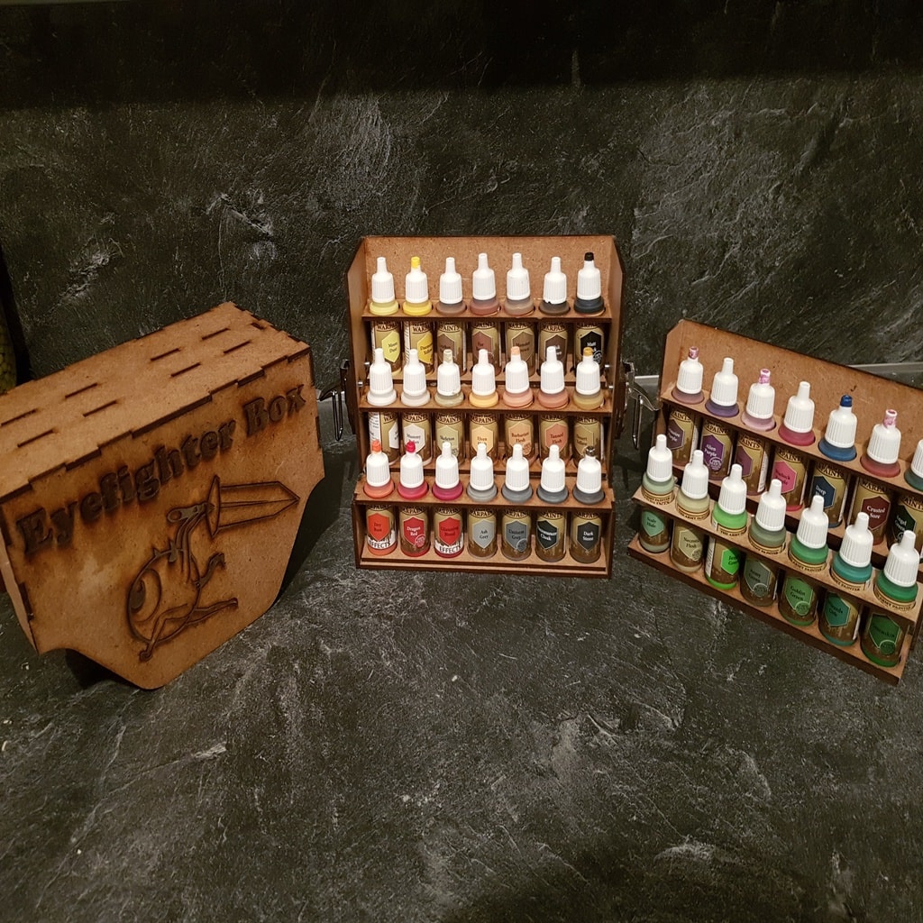طرح جعبه رنگ مناسب برای استفاده در دستگاه های cnc چوب و cnc لیزر - laser cut paint caddy dxf file