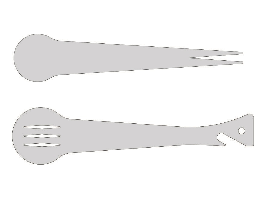 طرح قاشق مناسب برای استفاده در دستگاه های cnc چوب و cnc لیزر - laser cut spoons dxf file