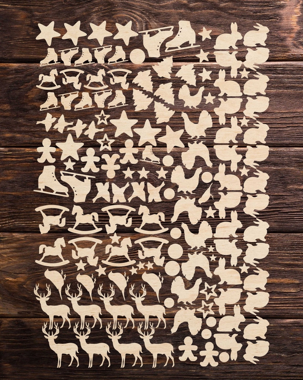 طرح اسباب بازی کریسمس مناسب برای استفاده در دستگاه های cnc چوب و cnc لیزر - laser cut christmas toys decor cdr file