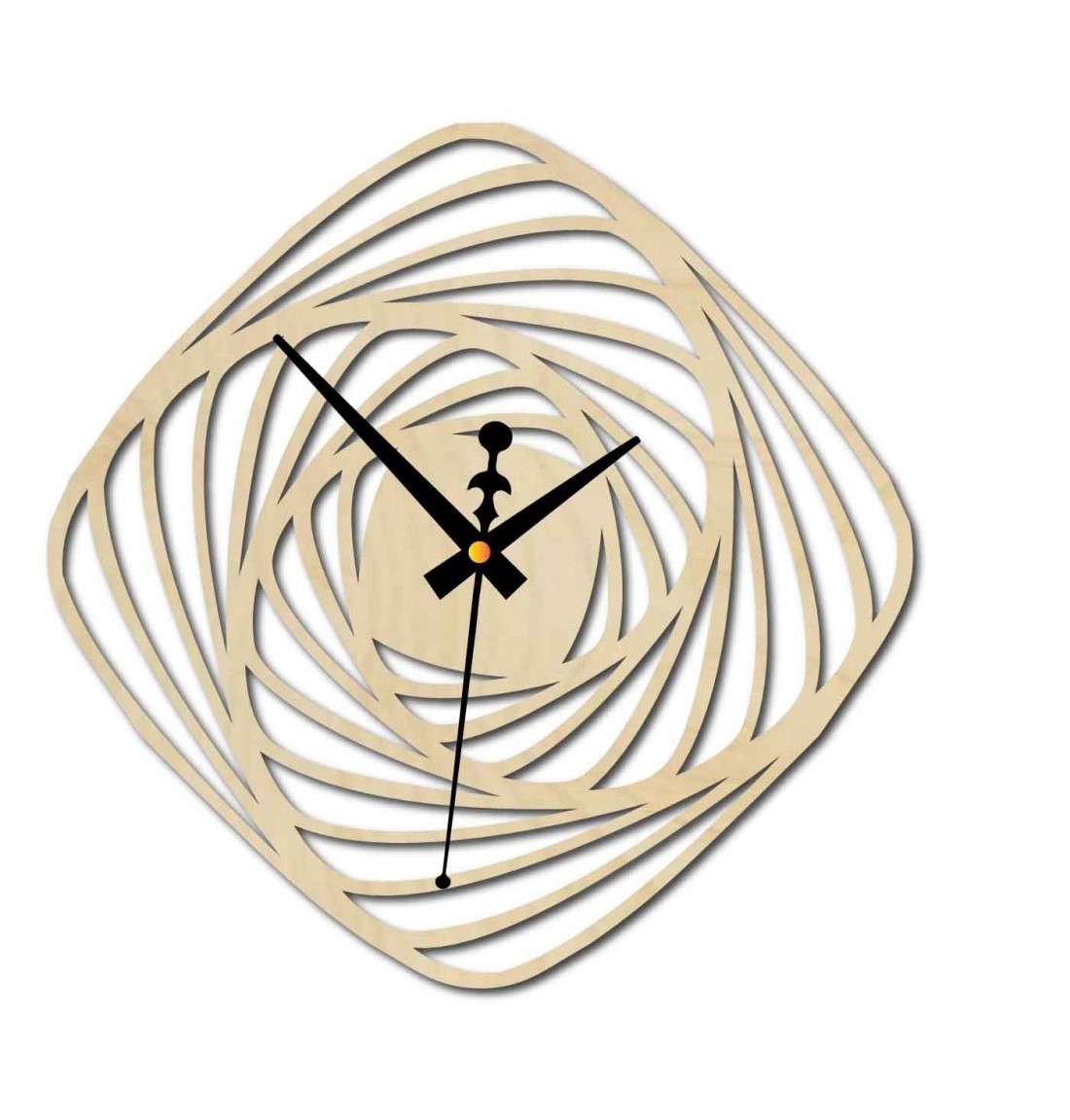 طرح ساعت دیواری مدرن مارپیچی مناسب برای استفاده در دستگاه های cnc چوب و cnc لیزر - laser cut spiral modern wall clock cdr file