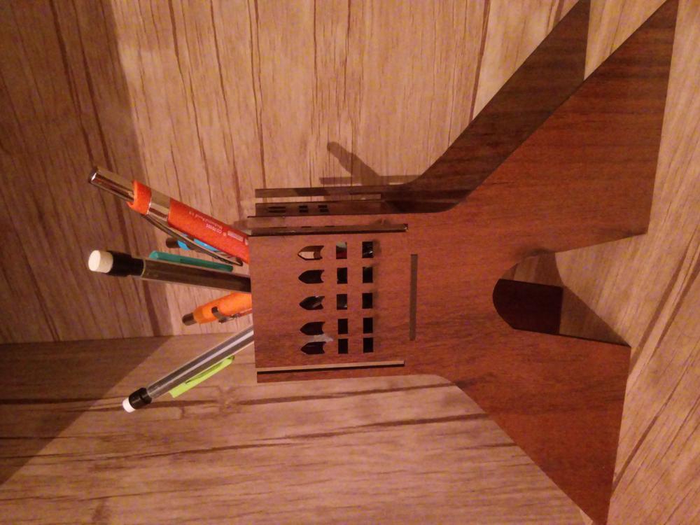 طرح جا مدادی مناسب برای استفاده در دستگاه های cnc چوب و cnc لیزر - laser cut pencil holder template cdr file