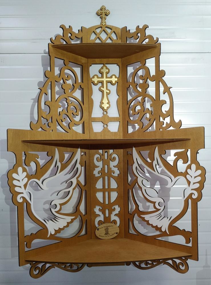 طرح قفسه چوبی تخته سه لا مناسب برای استفاده در دستگاه های cnc چوب و cnc لیزر - laser cut iconostasis wooden shelf plywood cdr file