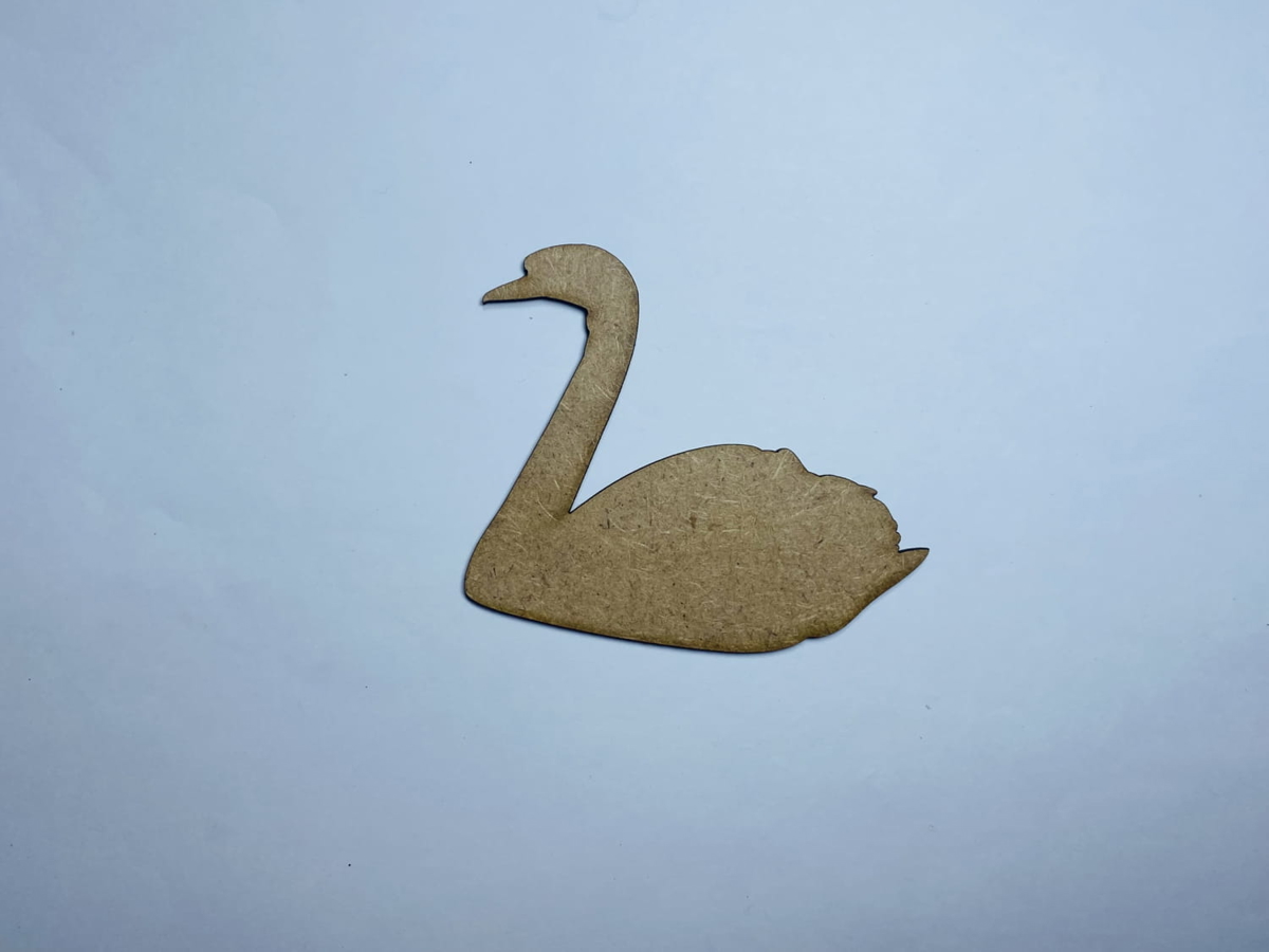 طرح قو چوبی ناتمام مناسب برای استفاده در دستگاه های cnc چوب و cnc لیزر - laser cut unfinished wood swan cutout craft cdr file