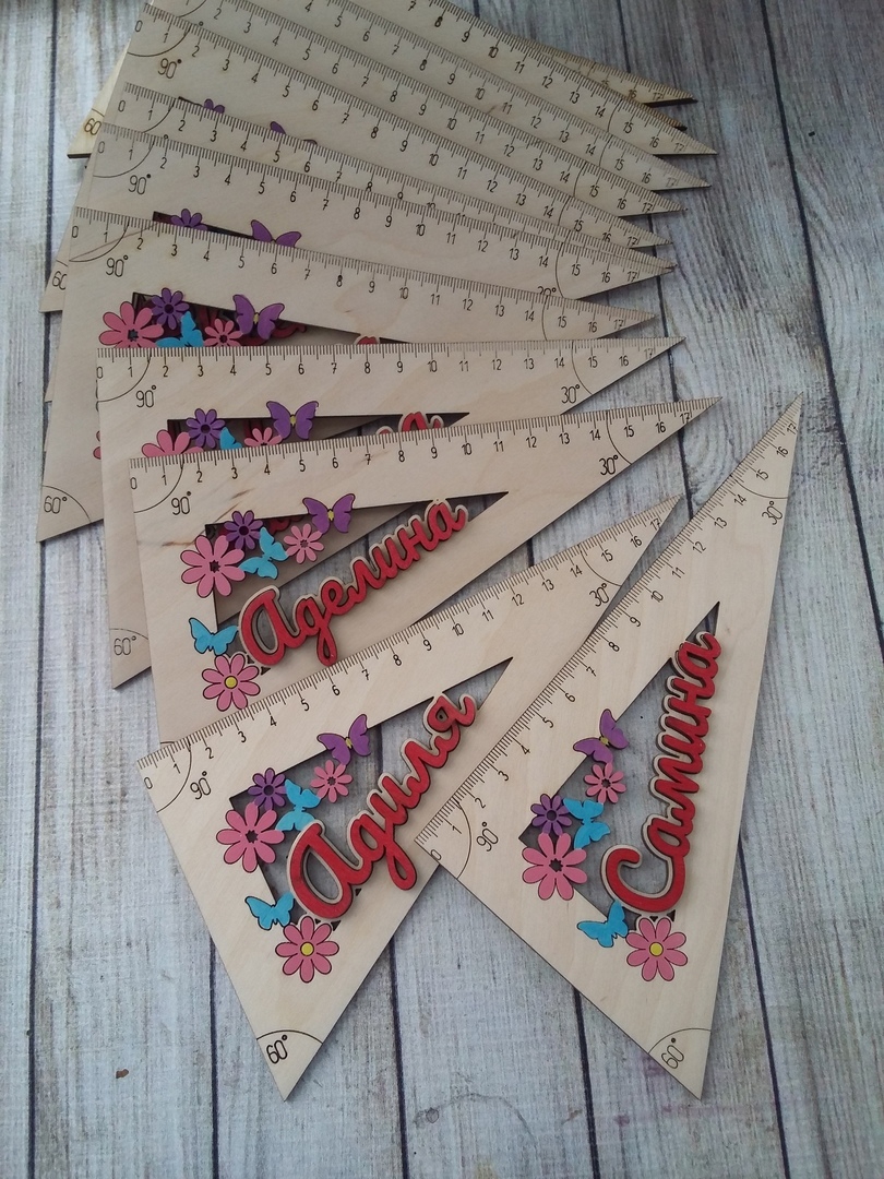 طرح خط کش های چوبی شخصی مناسب برای استفاده در دستگاه های cnc چوب و cnc لیزر - laser cut personalised wooden rulers cdr file