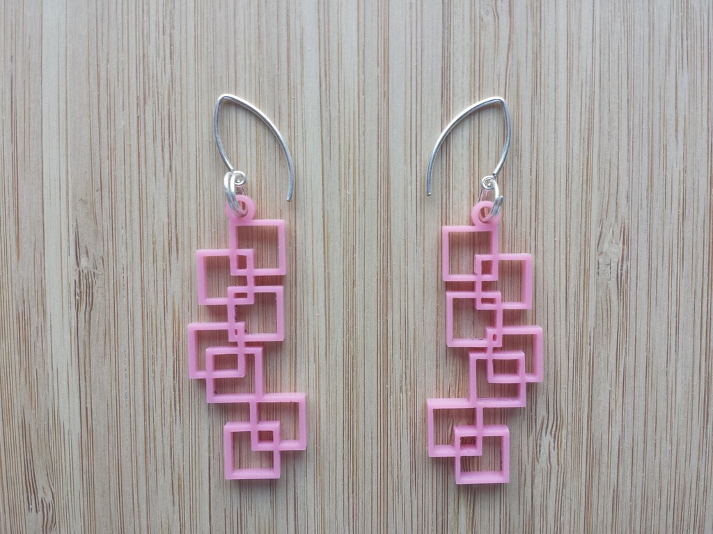 طرح گوشواره مناسب برای استفاده در دستگاه های cnc چوب و cnc لیزر - laser cut earrings design template dxf file