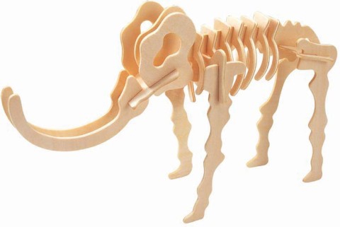 طرح پازل سه بعدی ماموت مناسب برای استفاده در دستگاه های cnc چوب و cnc لیزر - mamouth 3d puzzle dxf file