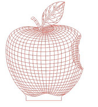 طرح چراغ خواب سه بعدی ال ای دی اپل مناسب برای استفاده در دستگاه های cnc چوب و cnc لیزر - apple 3d led night light cdr file