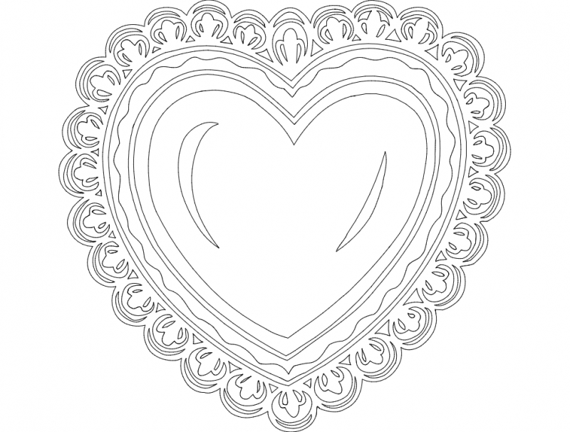 طرح قلب برای جشن و شادی مناسب برای استفاده در دستگاه های cnc چوب و cnc لیزر - festive things heart dxf file