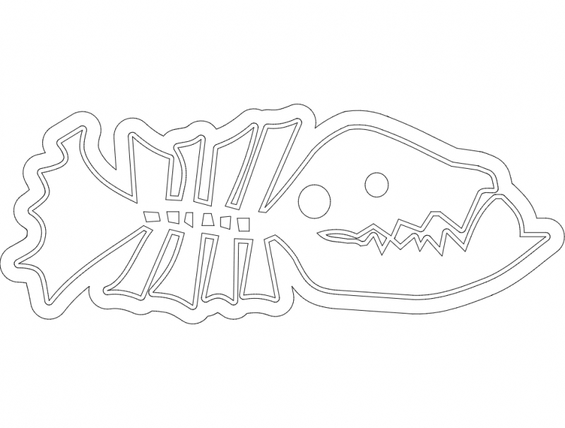 طرح خط ماهی مناسب برای استفاده در دستگاه های cnc چوب و cnc لیزر - fish line art dxf file