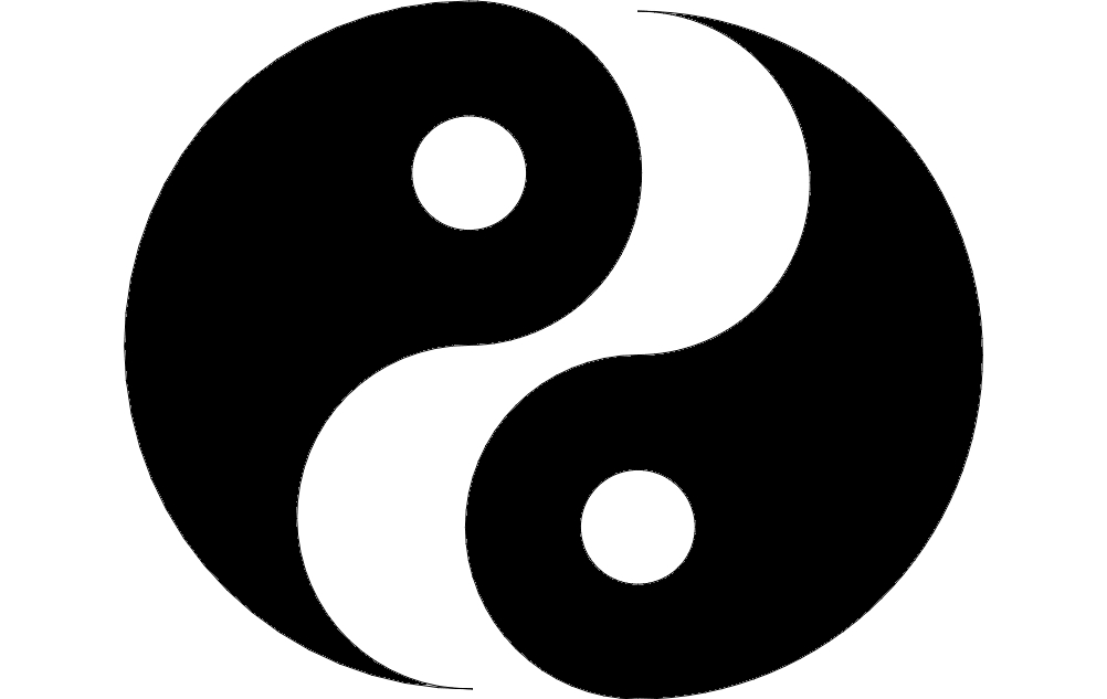 طرح فایل ying yang مناسب برای استفاده در دستگاه های cnc چوب و cnc لیزر - ying yang dxf file