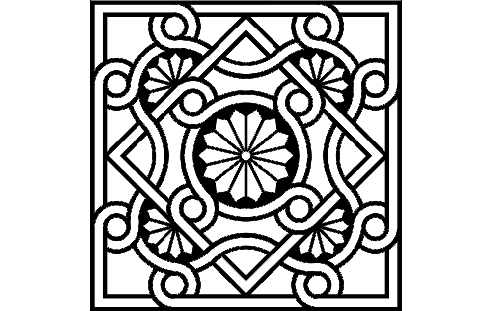 طرح تزئینات بیزانسی مناسب برای استفاده در دستگاه های cnc چوب و cnc لیزر - byzantine ornament dxf file