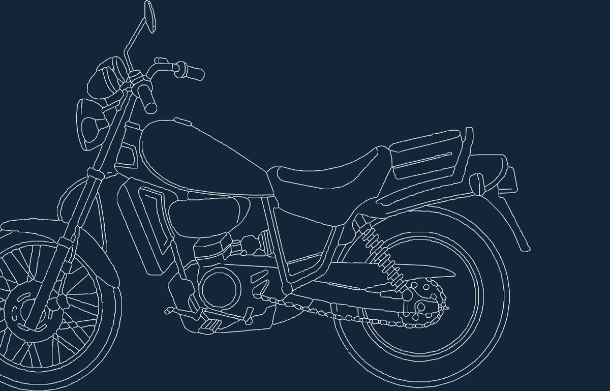طرح موتورسیکلت قدیمی مناسب برای استفاده در دستگاه های cnc چوب و cnc لیزر - motorcycle old dxf file