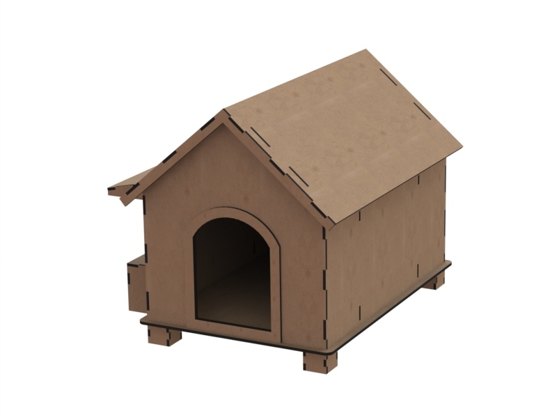 طرح خانه چوبی حیوانات خانگی مناسب برای استفاده در دستگاه های cnc چوب و cnc لیزر - laser cut wooden pet house cdr file