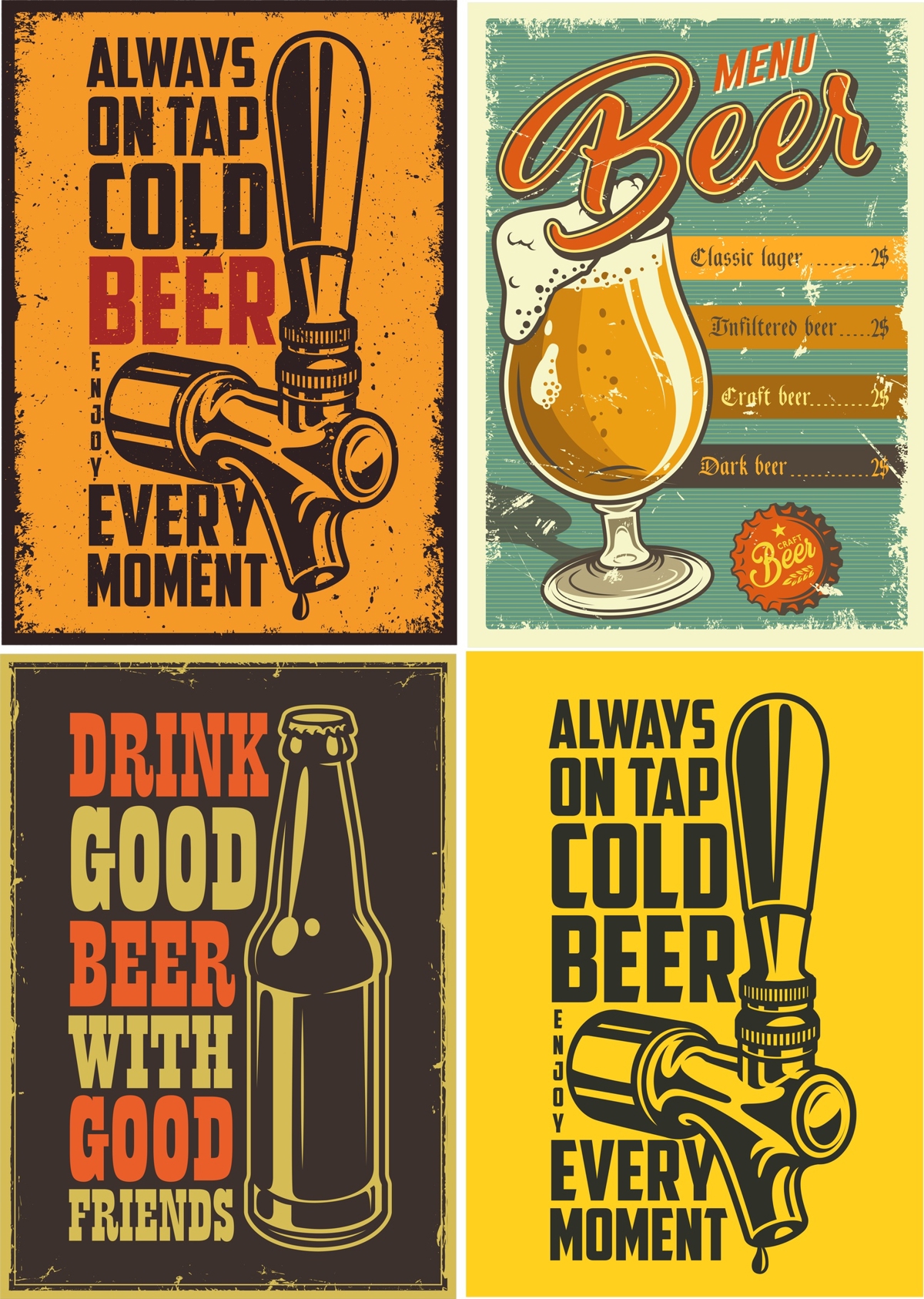 طرح پوسترهای نوشابهی قدیمی 3 مناسب برای استفاده در دستگاه های cnc چوب و cnc لیزر - retro beer posters 3 cdr file