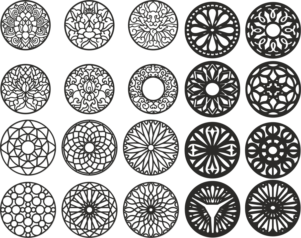 طرح مجموعه مناسب برای استفاده در دستگاه های cnc چوب و cnc لیزر - laser cut set cdr file