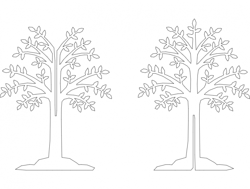 طرح با ابعاد ۸۰ سانتی‌متر مناسب برای استفاده در دستگاه های cnc چوب و cnc لیزر - arvore de 80cm dxf file