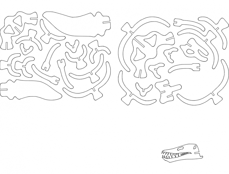 طرح پلسیسور مناسب برای استفاده در دستگاه های cnc چوب و cnc لیزر - plesisaur dxf file