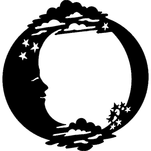 طرح ستاره‌های ماه مناسب برای استفاده در دستگاه های cnc چوب و cnc لیزر - moon stars dxf file