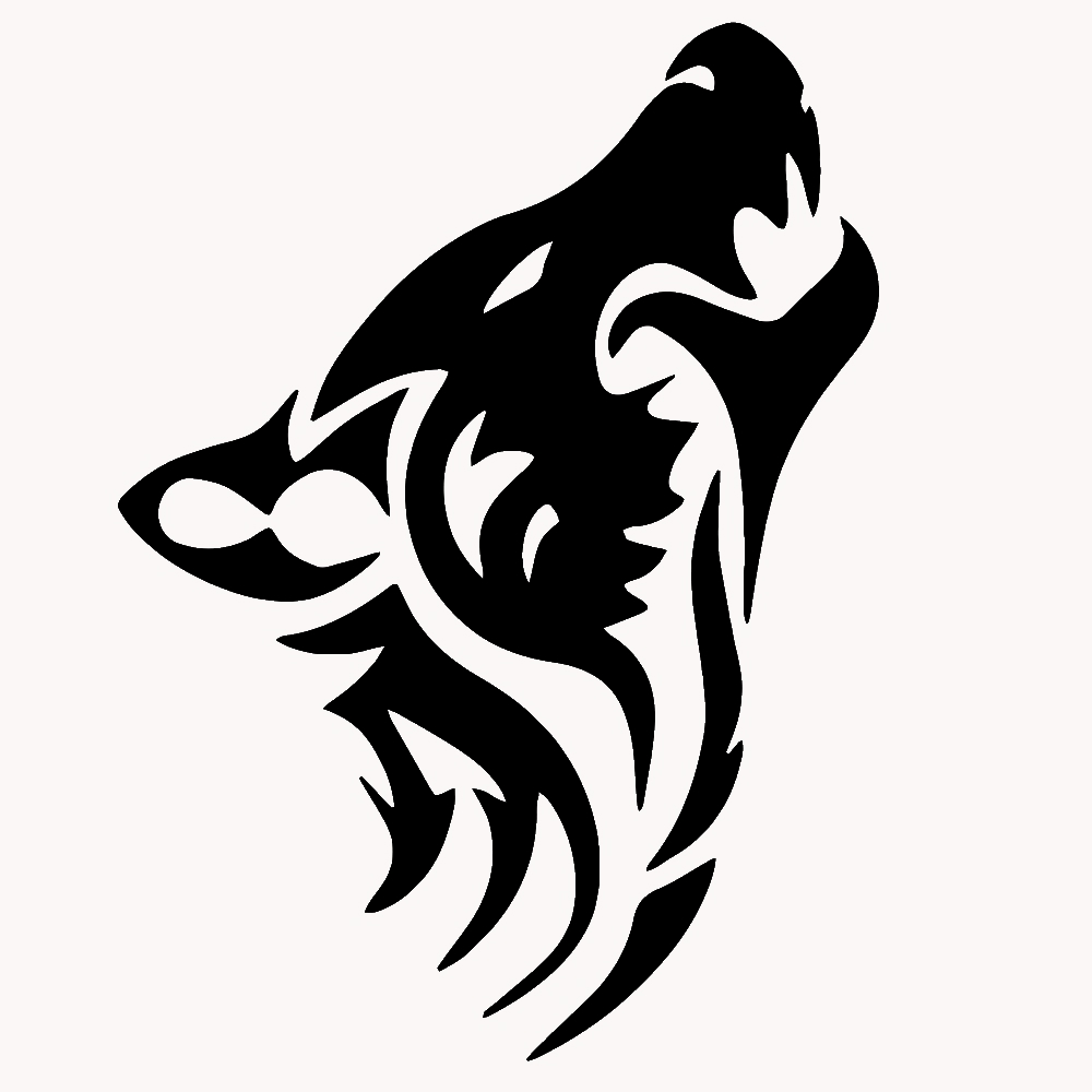 طرح خالکوبی حیوانات قبیله ای گرگ مناسب برای استفاده در دستگاه های cnc چوب و cnc لیزر - wolf tribal animal tattoo cdr file