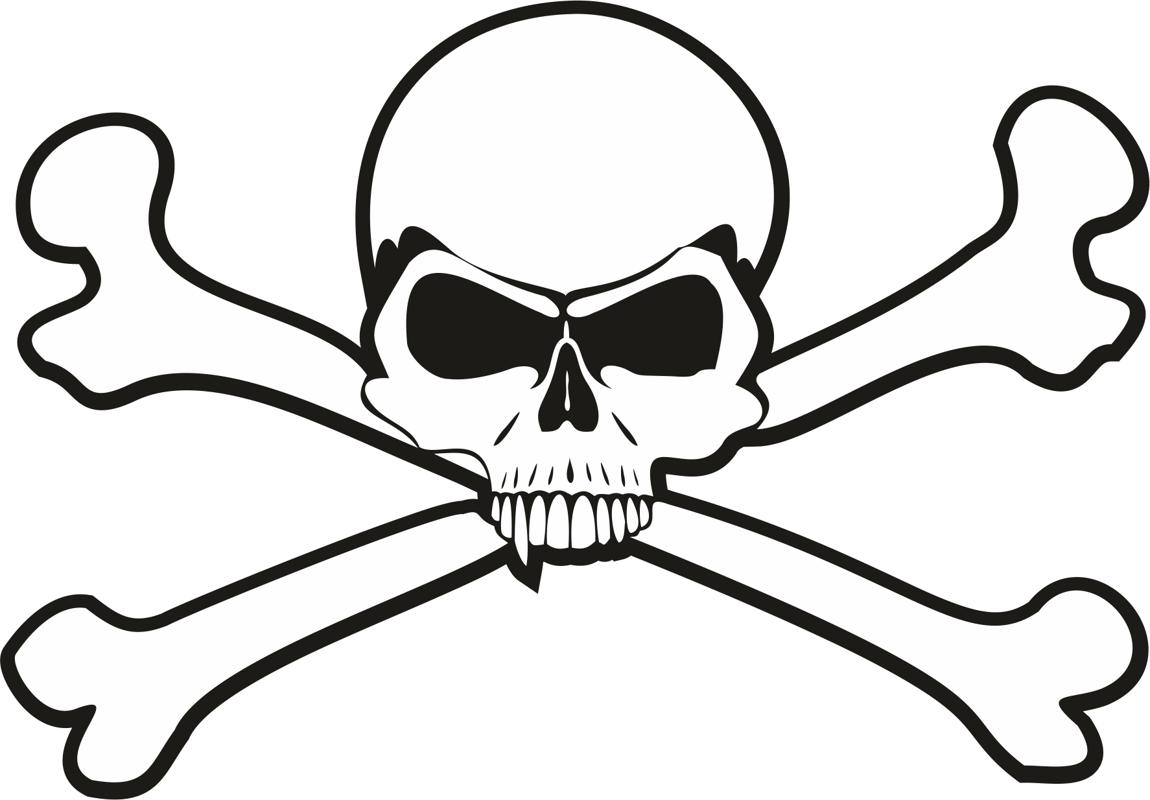 طرح جمجمه و استخوان‌ها مناسب برای استفاده در دستگاه های cnc چوب و cnc لیزر - skull n bones cdr file