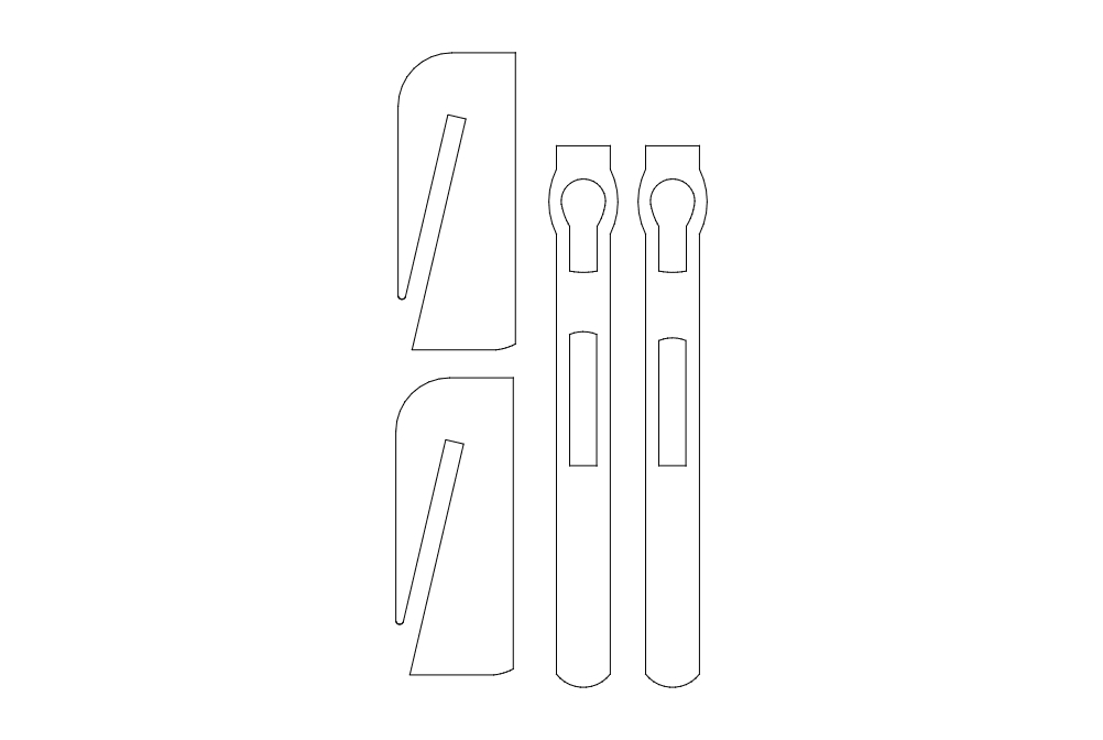 طرح گیره‌های امضا مناسب برای استفاده در دستگاه های cnc چوب و cnc لیزر - sign clips dxf file