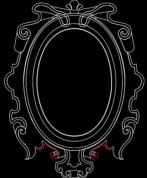 طرح قاب آینه شماره ۰۵۵۶ مناسب برای استفاده در دستگاه های cnc چوب و cnc لیزر - mirror frame 0556 dxf file