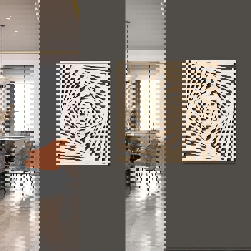 طرح دکور دیواری چوبی هندسی مناسب برای استفاده در دستگاه های cnc چوب و cnc لیزر - laser cut geometric wooden wall decor
